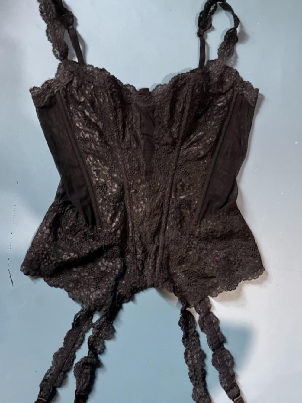 Victoria's Secret black lace corset top - Picture 3 of 6